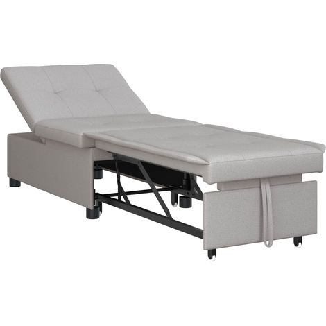 Maison Exclusive - Divano Letto Estraibile Grigio 194 x 50 x 82 cm Tessuto (1/5)