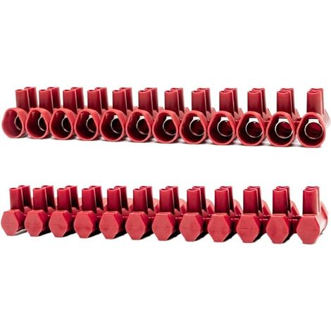 2 Pack 35mm Electrical Terminal Blocks Terminal Connection Barriers Quick Connector Fixing Terminal for Electrical Cable 35mm Bulk Plug 12 Pole (1/5)