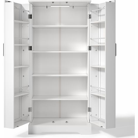 Armoire de cuisine haute blanche 60×35×128 cm avec éclairage LED (1/5)