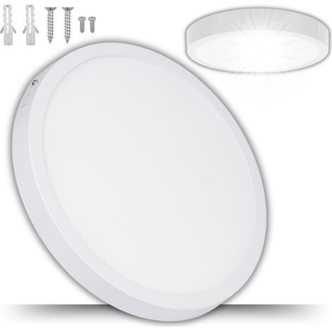 L谩mpara de techo LED de superficie de 24 W y 6500 K, aplique de pared redondo.