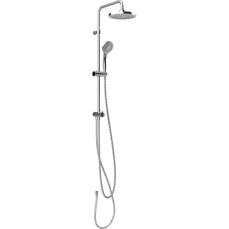 Colonne de douche Chromé rénovation avec douche de tête ronde en ABS Ø200 mm - T20003RP200 (1/2)