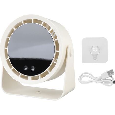 Wiederaufladbarer Turbo-Tischventilator, 2400 mAh, 100 Geschwindigkeitsstufen, tragbar, mit Digitalanzeige, Wand- oder Tischmontage, für Zuhause, Büro und Reisen, beige. (1/5)