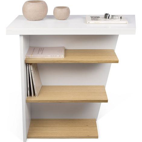 Symbiosis TemaHome Pisa Consolle, Legno, Bianco/Rovere, 80x38x80 cm (1/5)