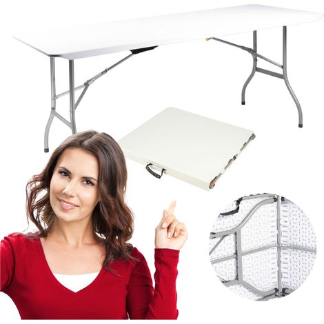 Großer Klapptisch, kofferähnlich, für Gartencatering, Bankette, 180 cm
