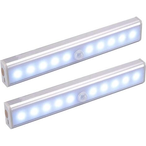 Lampe Detecteur De Mouvement Interieur, Lot De 2 Lampe 10 LED Sans Fil, Lampe Rechargeable USB Détecteurs De Mouvement Avec Magnétisme, Pour Armoires (1/5)