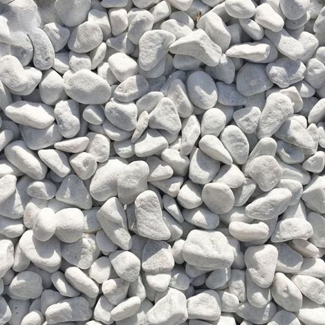 BIG BAG de +/- 1,5T ≃ 20M² Galet de Marbre Blanc de Carrare Ø 25/40 mm - Livraison PREMIUM (1/4)