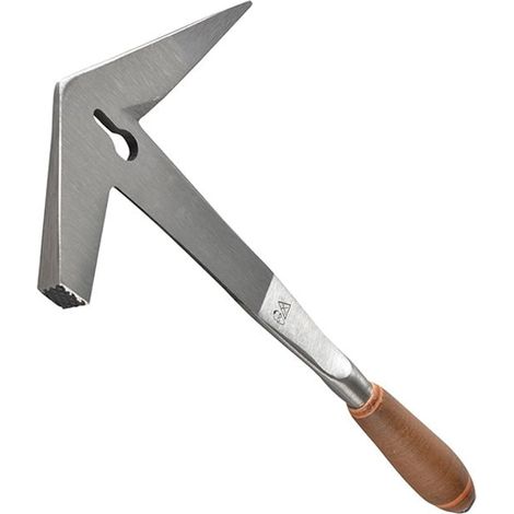Edma universal slaters hammer 1381 – Leather handle – Hand forged – Nail puller – Left and right bevels – 650g weight (1/3)
