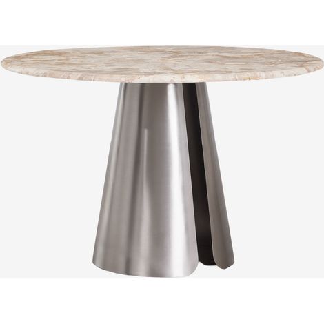 Mesa de comedor redonda Ø120 cm en acero inoxidable Baelor SKLUM (1/5)