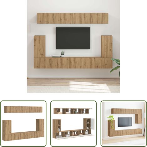 Meuble de salon - Ensemble meuble TV 5 pcs Chêne artisanal Bois d'ingénierie (1/5)