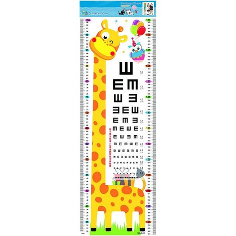 Medidor de altura infantil de pared con diseño de dibujos animados – lienzo de 200 cm, regla para medir la altura, decoración de dormitorio