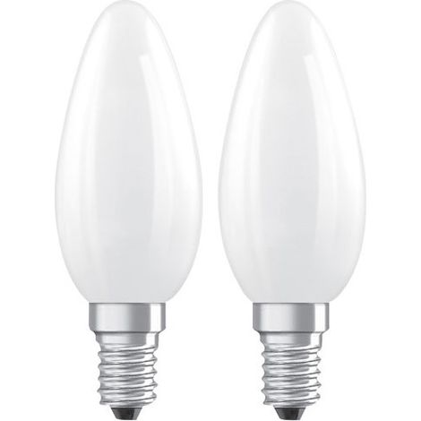 Ampoule LED flamme OSRAM LED Retrofit CLASSIC B E14 3,4 W 2700 K verre dépoli lot de 2 (1/2)