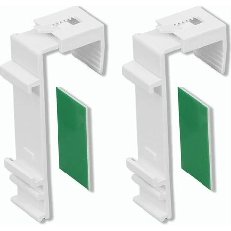 KZQ Abrazaderas largas para persianas enrollables Duo/Doble/S con riel de soporte de tela separado - con almohadilla adhesiva - no requiere taladrar - 1 par, 2 piezas - ajustable - color blanco (1/4)