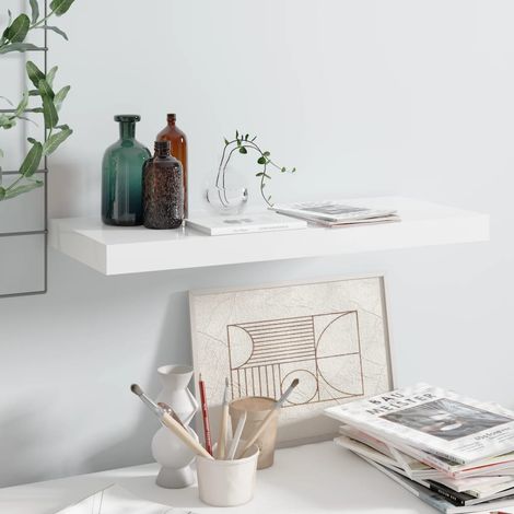 Estante flotante de pared blanco brillante MDF 60x23,5x3,8 cm vidaXL
