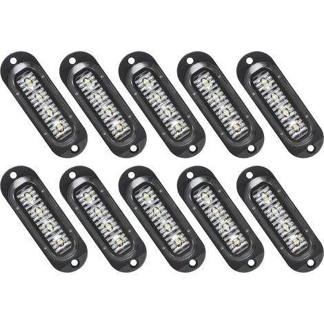 Lntyq 10X LED Feux de Marquage Latéral 12 / 24V Feux De Gabarit LED Remorque Lampe Latérale Avertissement Lumière pour Camion RV Caravan (Blanc)