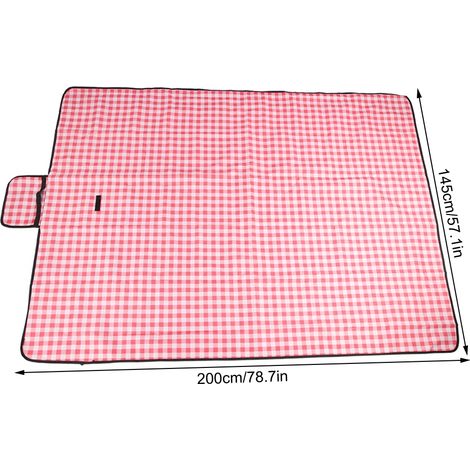 Tapis de plage imperméable lavable en machine, épais en tissu Oxford pour pique-nique extérieur portable rouge et blanc (1/5)