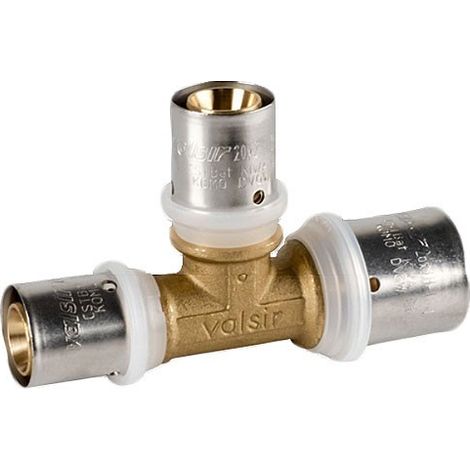 Raccordo a Tee intermedio ridotto 32x3 x 26x3 x 32x3 - Pexal Brass - raccordo a pressare VS0170859