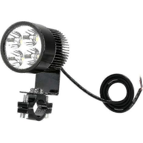 Phare LED noir universel 12V-80V 20W pour moto et vélo électrique (1/4)