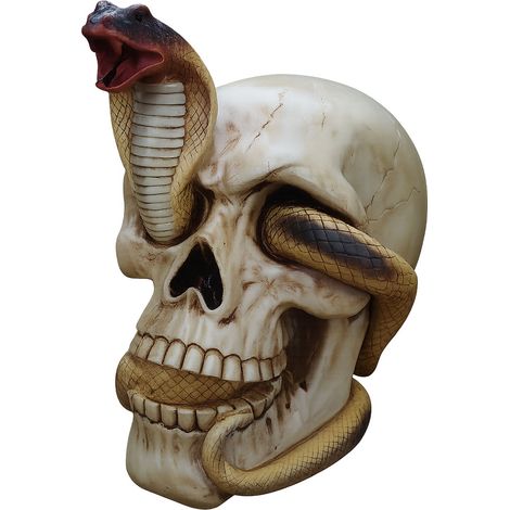 Figurine crâne avec cobra  20,5 cm (1/2)