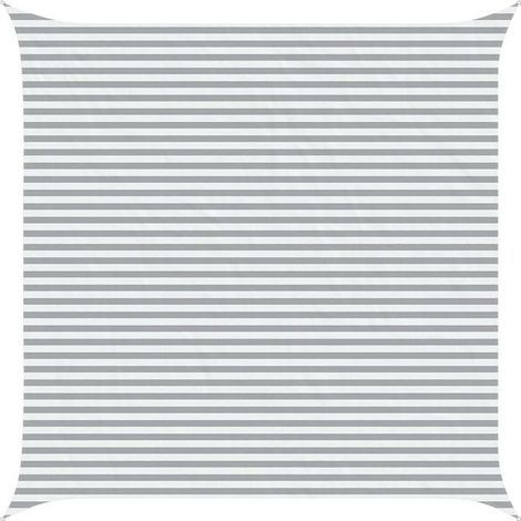 Voile d'ombrage gris clair et blanche, 5 x 5 mètres (1/5)