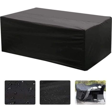 Funda rectangular Oxford para mesa de jardín con protección UV (242 x 162 x 100 cm) (1/4)