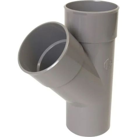 Té PVC 45° réduit MF 80/50/80 – Raccord d'évacuation pour systèmes d'évacuation – Angle 45° pour installations plomberie