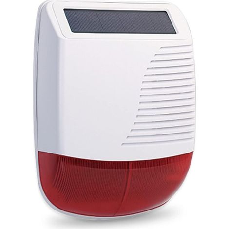 Kabellose Solar-Sirenen, Außenalarmanlage, 110 dB Lautstärke, LED-Blitzfunktion, lange Akkulaufzeit, zur Abschreckung von Eindringlingen, kompatibel mit WLAN-Alarmanlagen (1/4)