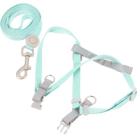 Conjunto de arnés y correa para gatos para uso cómodo al aire libre, 1 juego, color verde. (1/5)