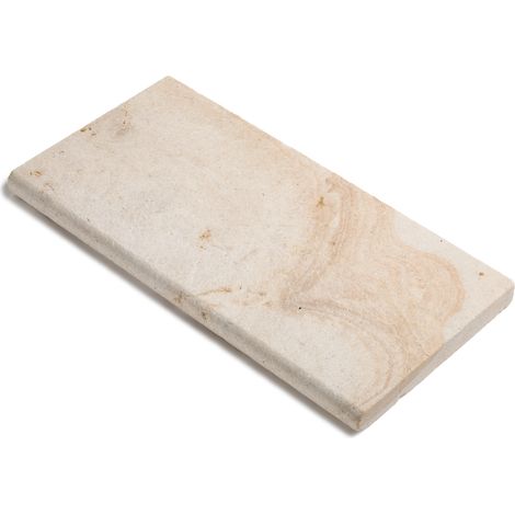 Dessus de marche Pierre de Bourgogne Beaunotte Beige 60x30x3,8 cm Bord 1/2 Rond (à l'unité) - RO'MA NATURE