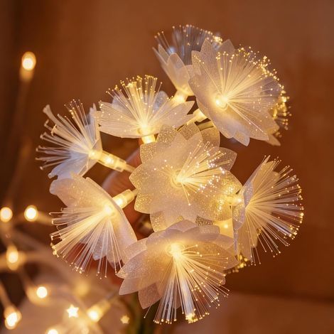 1 Guirlande Lumineuse, 10 LED, Fibre Optique, Fil Cuivre, Intérieur Extérieur (1/5)