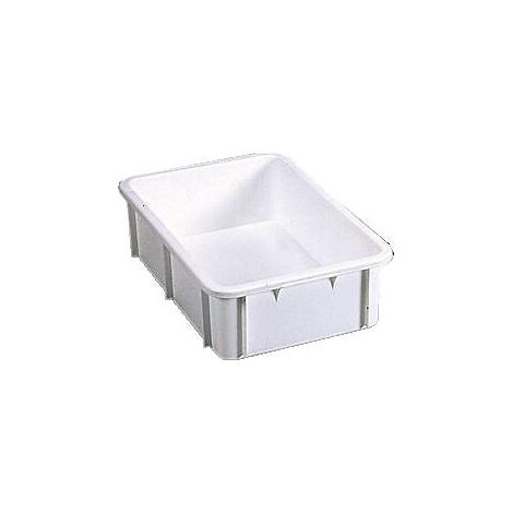 Bac de rangement gerbable plastique blanc 35L – Dimensions 600 x 400 x 217 mm – Pour stockage alimentaire et industriel – Gilac (1/7)