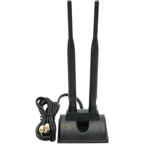 Antenne WiFi double bande omnidirectionnelle avec base magnétique-22X8X7.5CM-Black (1/4)