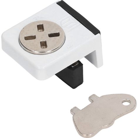 Clips limitateur de fenêtre à glissière en zinc – Sécurité anti-intrusion et limite d'ouverture pour fenêtres plastique/aluminium (2-3 vantaux) avec clé (1/4)