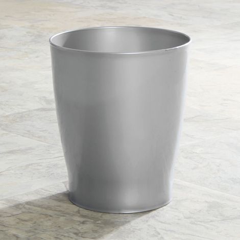 Poubelle ronde de salle de bain et chambre à coucher - Poubelle pour chambre à coucher, salle de bain, maison et bureau - Argent (1/5)