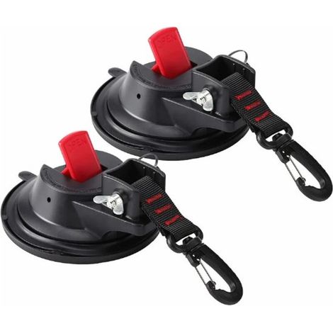 Lot de 2 crochets à ventouse - Crochets de suspension à ventouse - Crochet de suspension pour tente - Supporte jusqu'à 12 kg - Installation sans perçage - Idéal pour auvent de voiture, bateau, camping