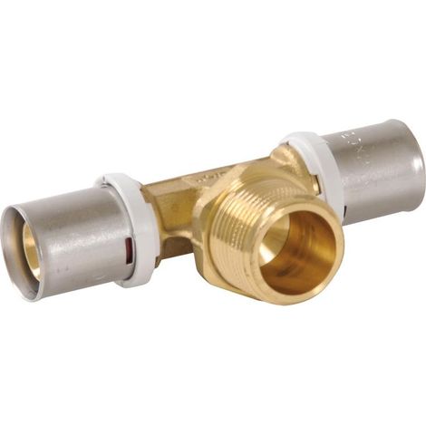 Té à sertir fluxo fileté Mâle Ø16-3/4'' (1/4)