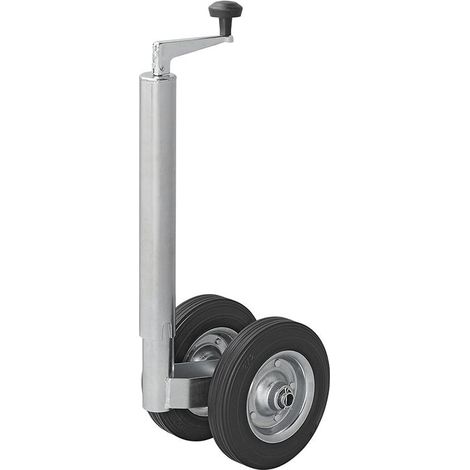 Roue jockey double 48 mm avec pneus pleins en caoutchouc naturel 200 x 50 mm (1/5)