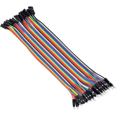 Câble Cavalier Mâle-Femelle - 20 cm - Pas 2,54 mm - Pour Breadboard et Test de Circuit - 120 Pièces (1/2)