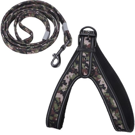Harnais Chien Camouflage - Bord Réfléchissant Anti-Évasion - Pour Promenade Extérieure - Taille S (1/5)