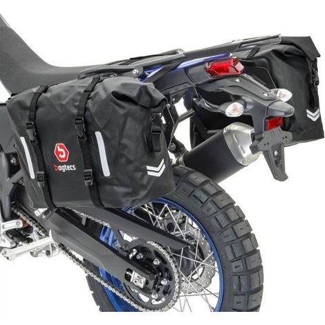 Sacoches latérales moto Bagtecs WP8 - 2x30L - Étanches - Résistantes aux UV - Fixation universelle