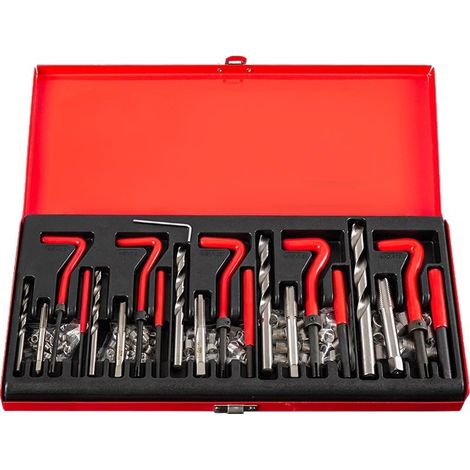 Kit d'outils de réparation en spirale de 131 pièces, tarauds et forets M5-M12, adaptés à la réparation et au retrait des vis automobiles endommagées. (1/5)