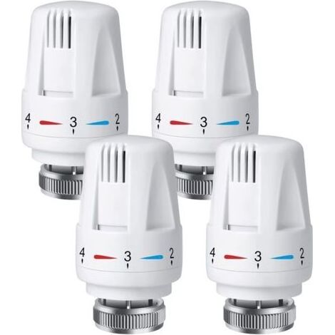 Tête thermostatique radiateur M30 x 1,5 – Plastique blanc – Longueur 8,5 cm – Régulation automatique de température (1/5)