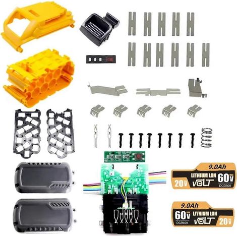 Boîtier en plastique DCB609 pour 15 batteries 18650, compatible avec les perceuses Dewalt Flexvolt 20 V et 60 V. (1/5)