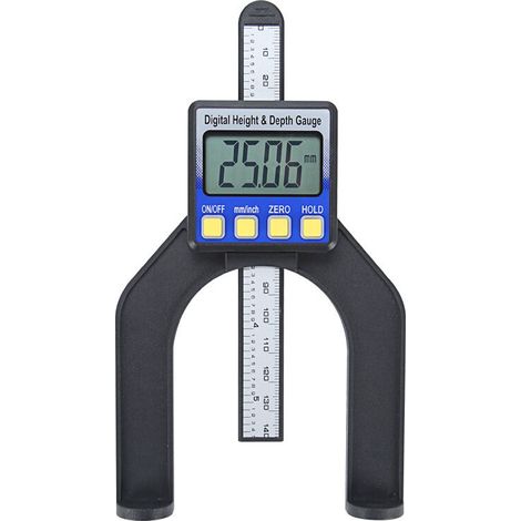 Digitaler elektronischer Tiefenmesser, Mini-Höhenmesser, Tiefenmesser, 0–80 mm, großer digitaler Bildschirm, Höhen-/Tiefen-Doppelzweck-Lineal, einteilig, Fonep