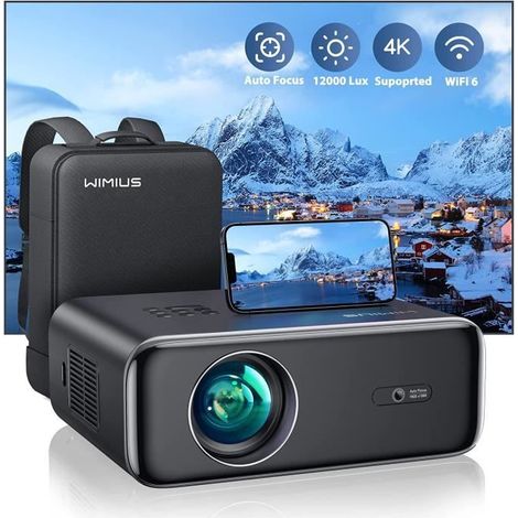 Videoprojecteur - WiMiUS - P62 - Full HD 1080P - 12000 Lumens - WiFi Bluetooth