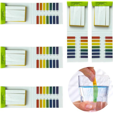 5 paquets de bandelettes de test pH, indicateur universel 1-14, pour sol, eau, salive, cosmétiques, aliments animaux et humains (1/5)