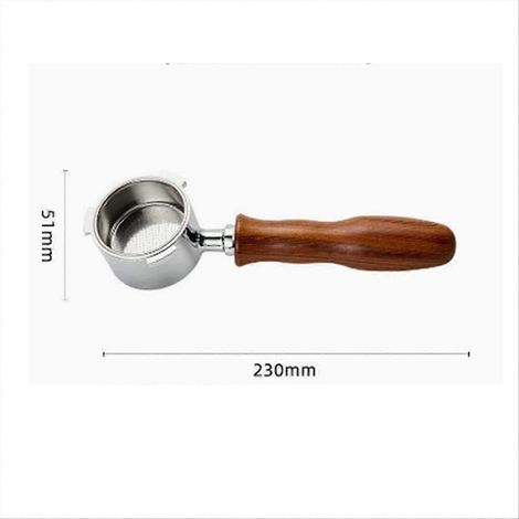 Porte-filtre sans fond de 51 mm avec tamis à café, porte-filtre professionnel en acier inoxydable à 3 oreilles pour espresso (1/5)