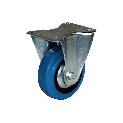 Roulette de manutention PORTROLL MANULASTIC Bleu en Caoutchouc Fixe 80 kg - 80 x 32 mm - GUITEL