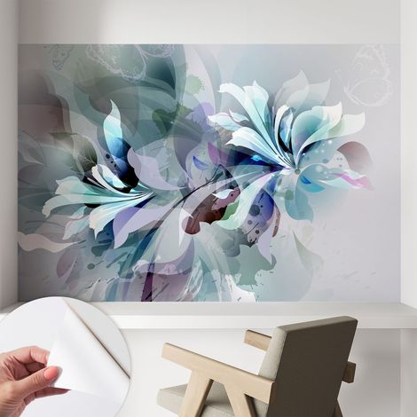 Papier peint autocollant avec imprimé décoratif pour salon et chambre à coucher Installation facile Abstraction florale 104x70 cm (1/5)
