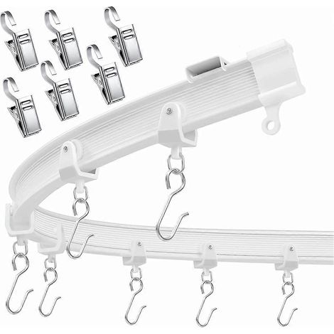Rail de plafond flexible et pliable pour rideaux, fixation au plafond pour tringle à rideaux, séparateur de pièce (1/4)