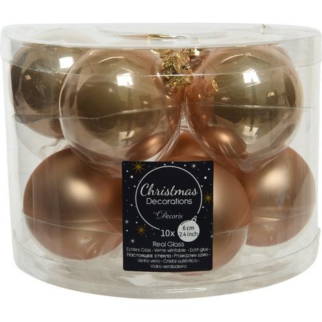 Boules de Noël à suspendre en verre 6 cm. Ensemble de 10